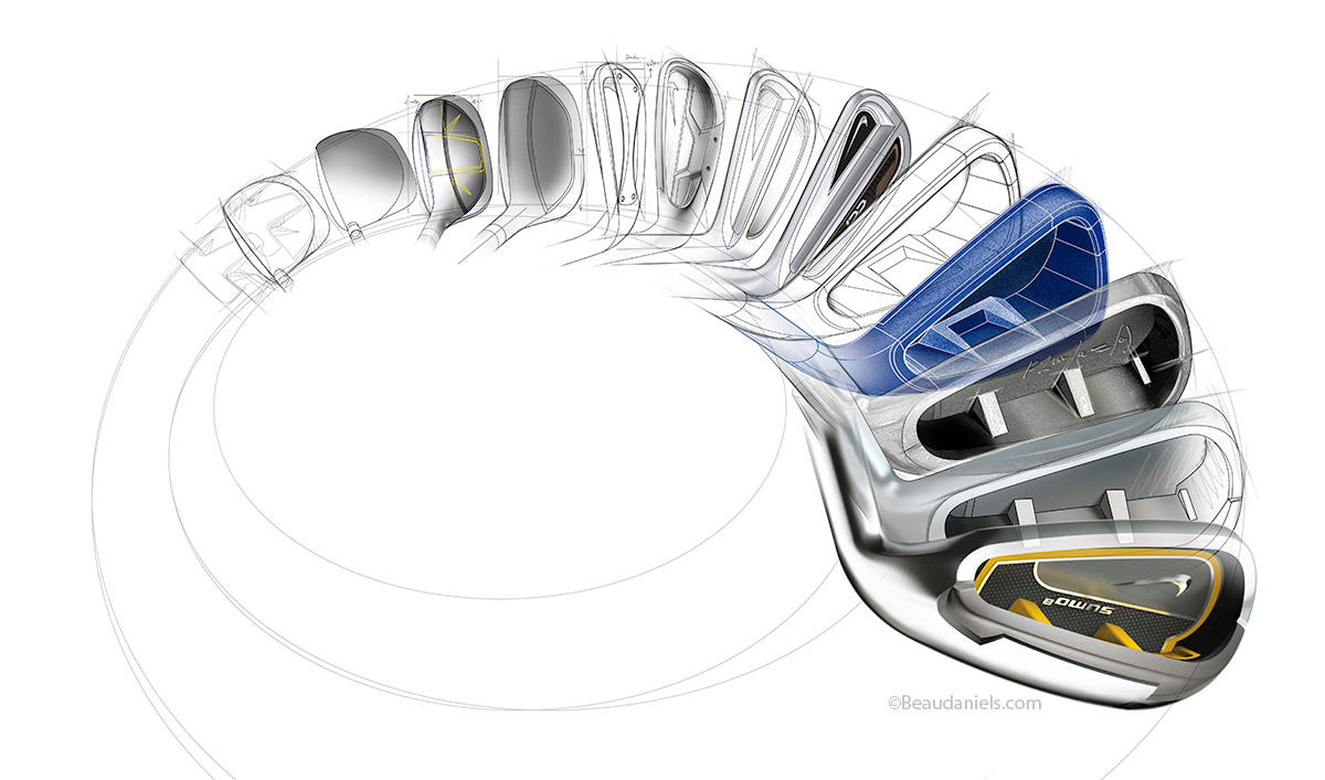 Concept illustration showing the Sumo irons developement.