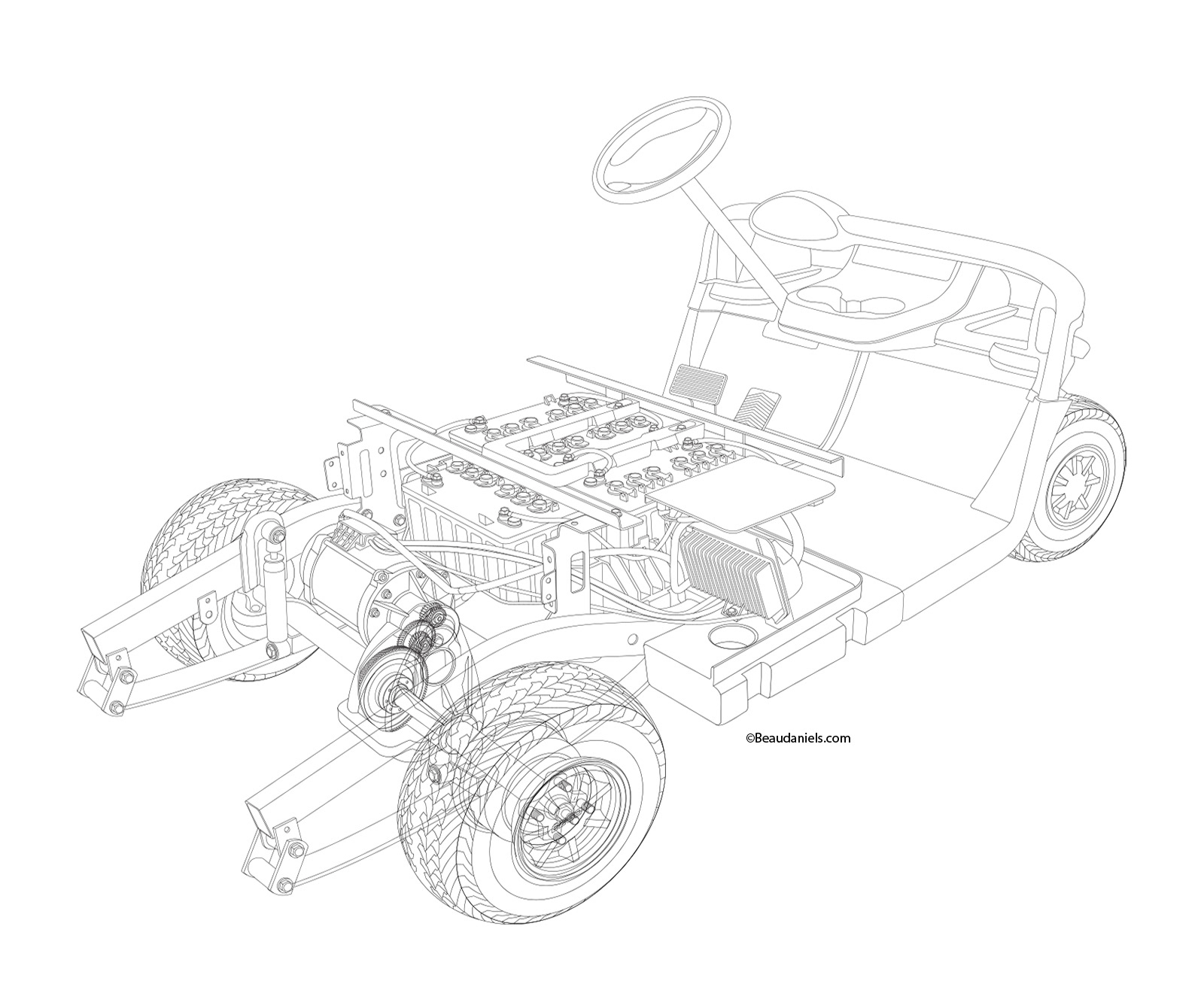 Yet another piece of line art for the golf carts.