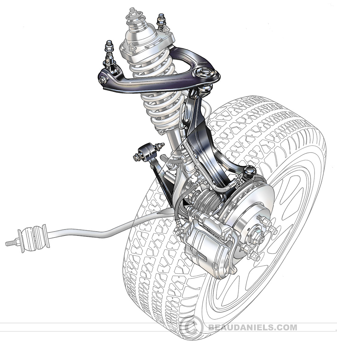 Vehicle front suspension.