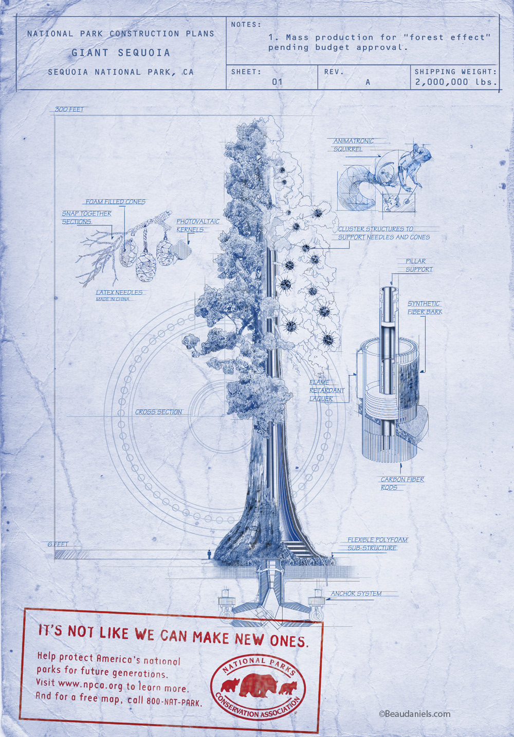 Nation parks conservation association poster. Giant Sequoia, it's not like we can make new ones