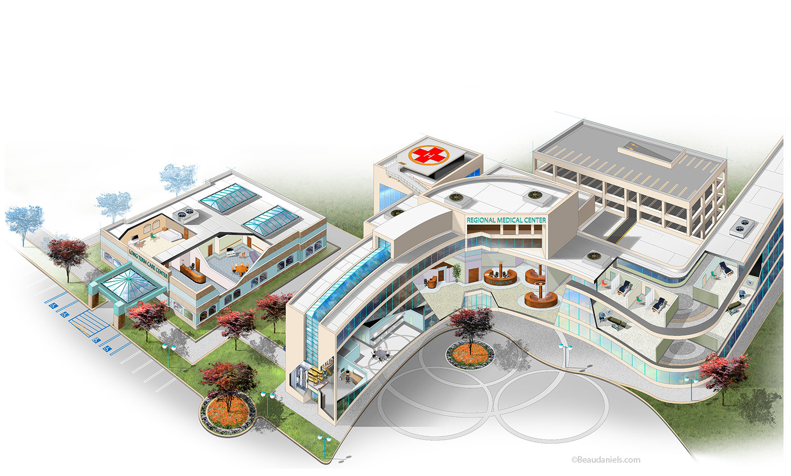 Final illustration of a generic Regional medical center.
