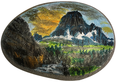 Don Ruth the Works Painted Rock Trail to the top of the world, Glacier Park MT