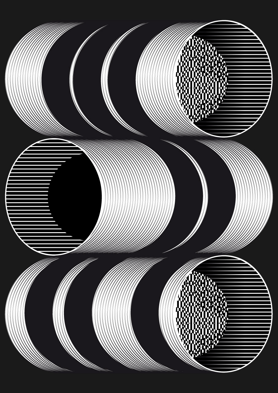 Visual art composed with an unique form