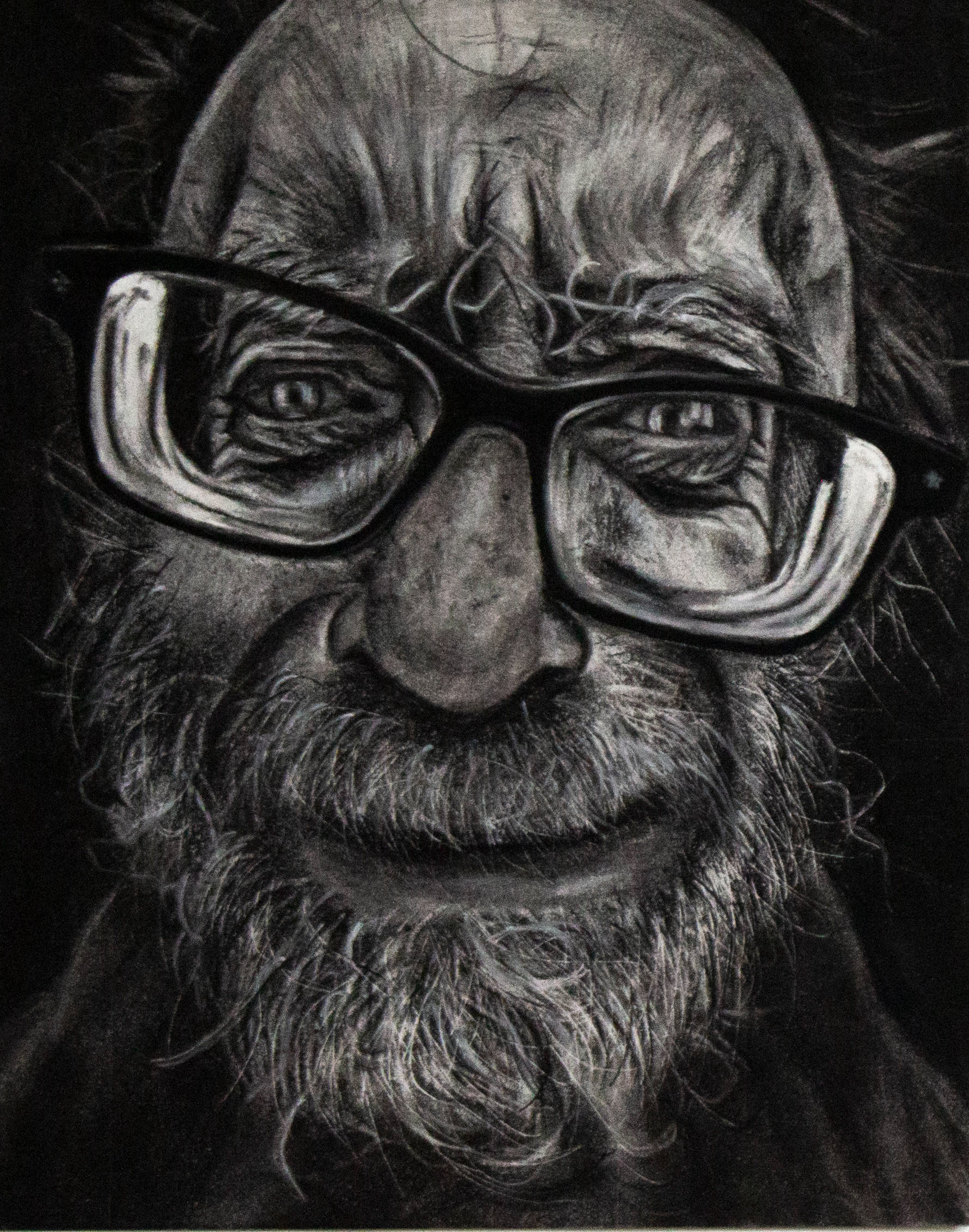 reference photo by Lee Jeffries / Drawing I / freshman year Fall 2019 / Charcoal