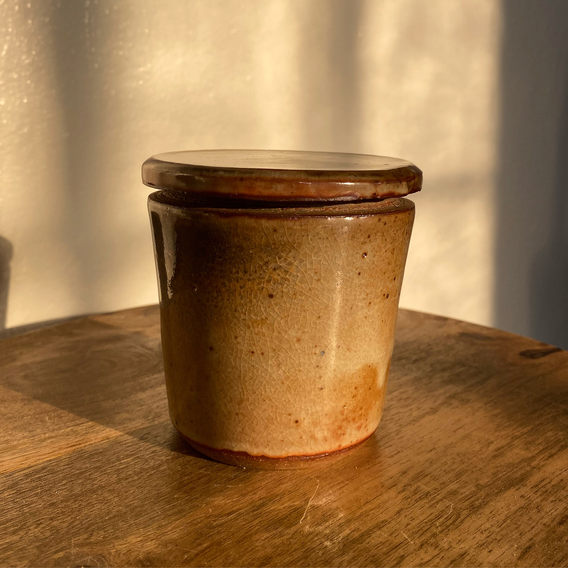Lidded Jar in Shino