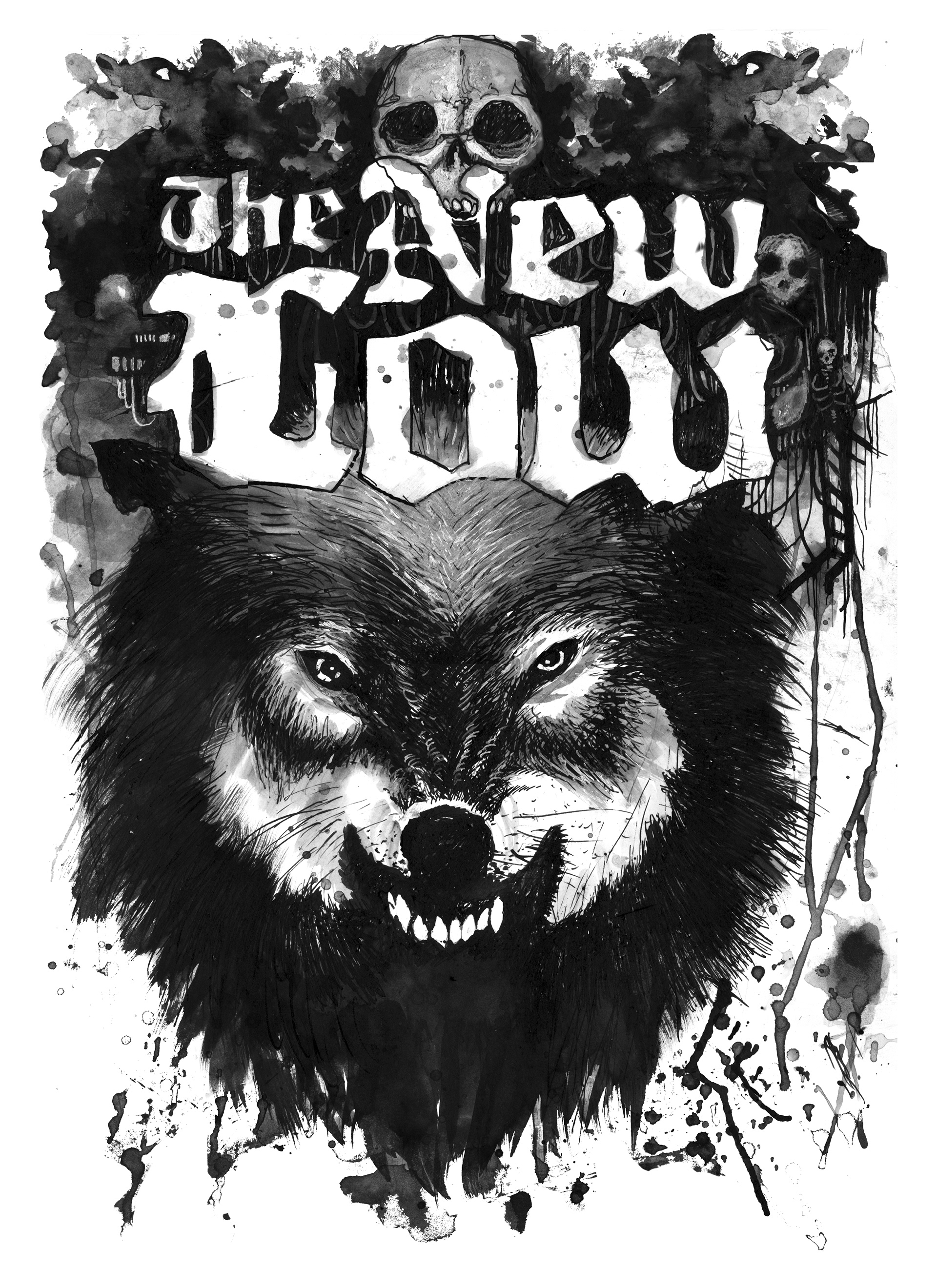 Black & white ink on paper