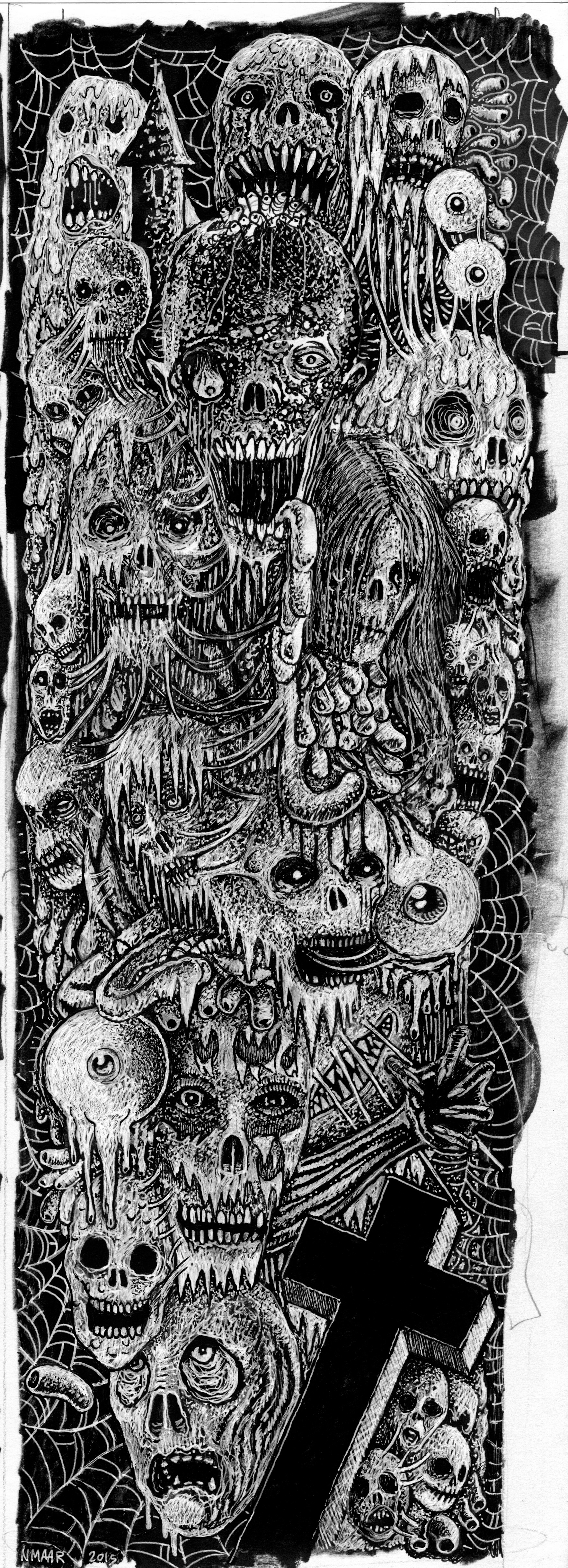 Black & white ink on paper