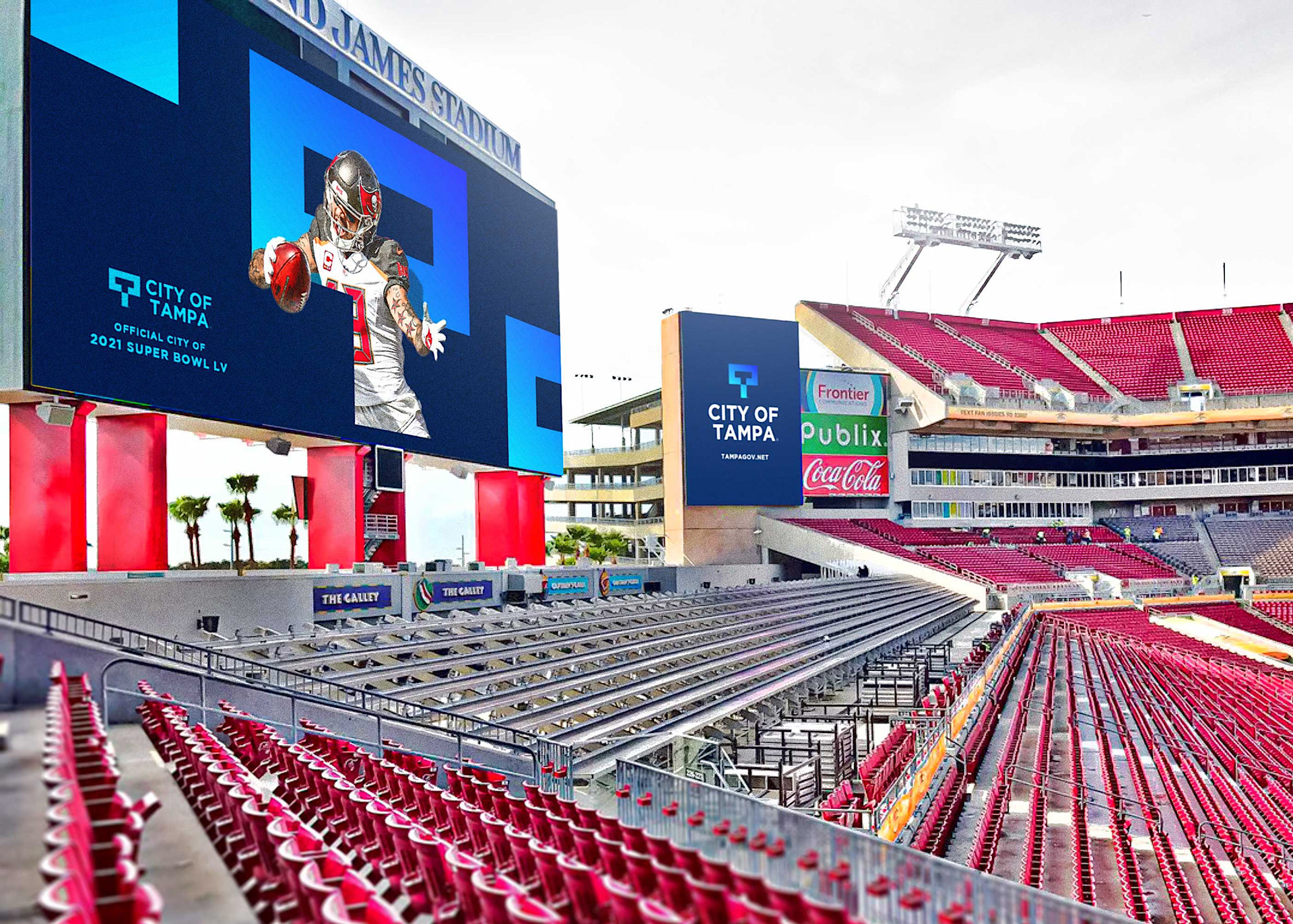 Billboard | Raymond James Stadium | Rebrand Design | Logo Design | Made by Sanchez | City of Tampa