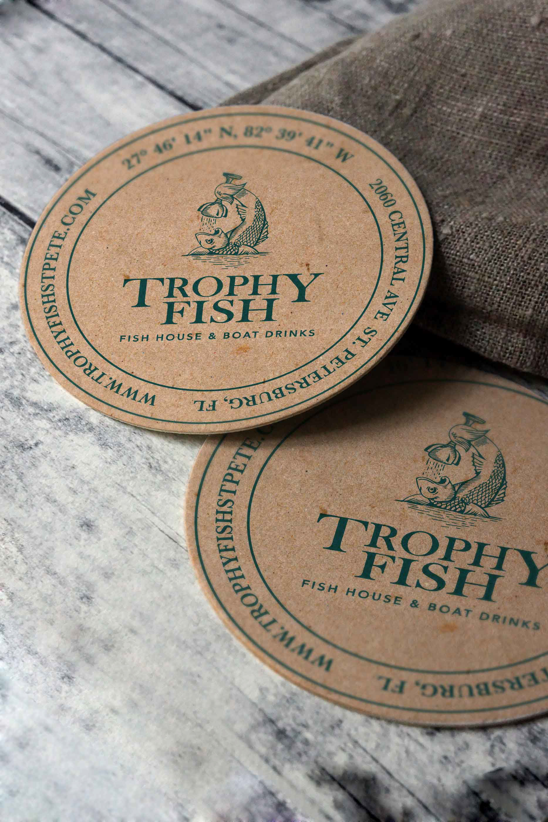 Trophy Fish: Bar Coaster / Sticker Design: Design by Eric Sanchez