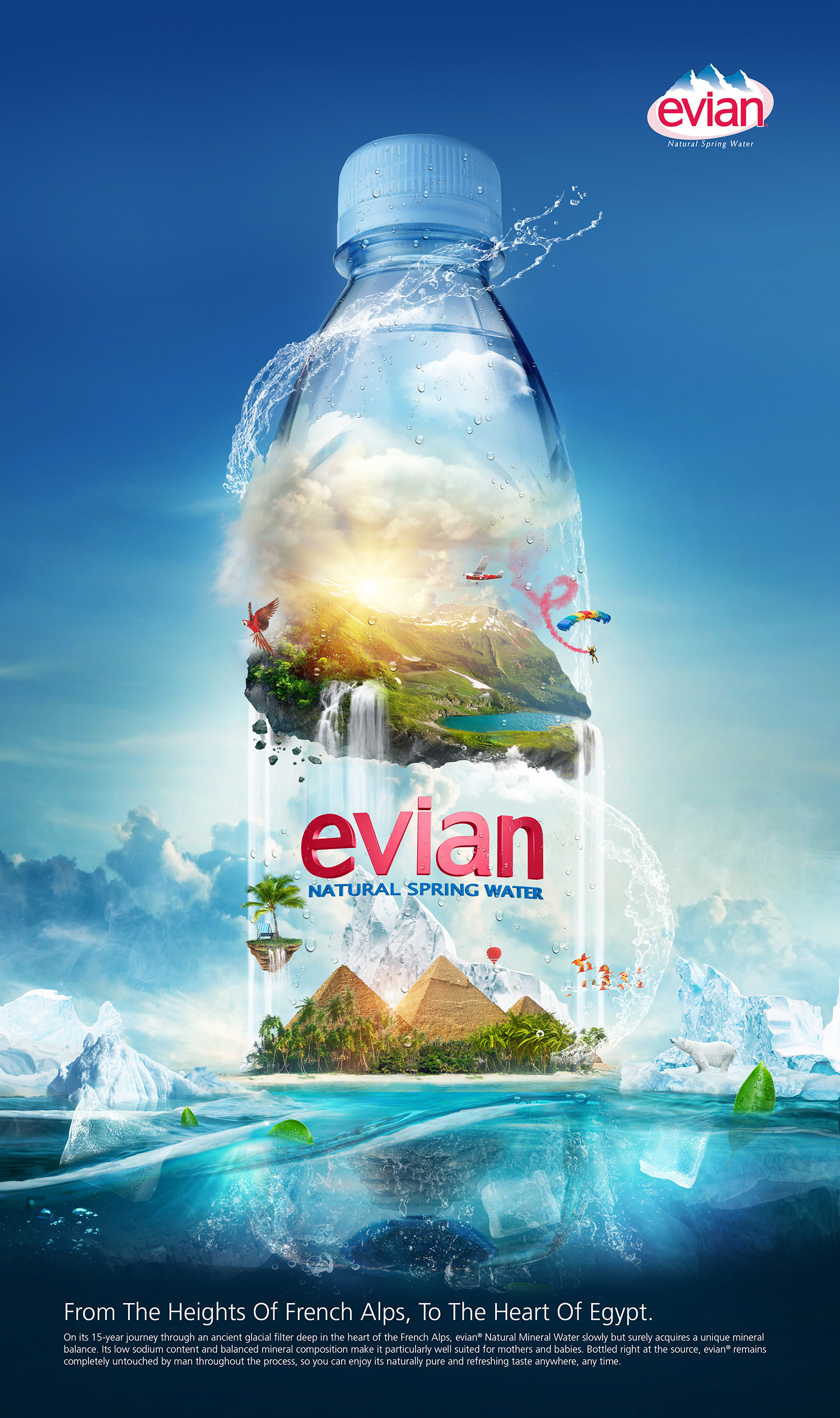 Icon Advertising Evian Natural Spring Water