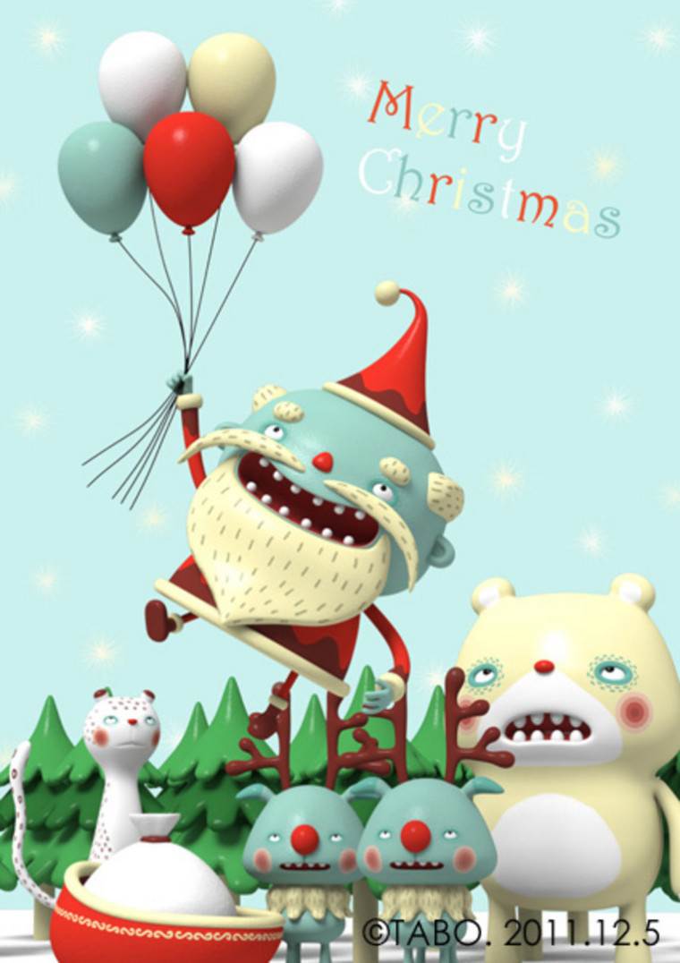 イラストレーター タナカタケシ Tabo ３dイラスト 児童書 絵本 こどもイラスト 威厳を忘れたサンタ