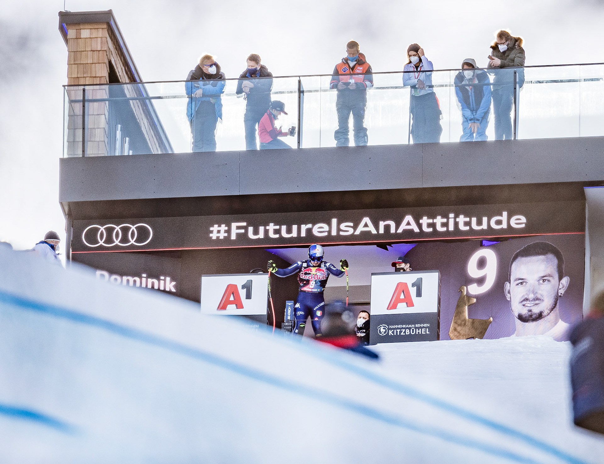 22.01.2021, Streif, Kitzbuehel, AUT, FIS Ski Weltcup, Abfahrt, Herren, im Bild Dominik Paris (ITA) // Dominik Paris of Italy during the mens downhill of Kitzbuehel FIS Ski Alpine World Cup at the Streif, Kitzbuehel, Austria on 2021/01/22. AS-Photography © 2021, PhotoCredit: AS-Photography/ Stefan AdelsbergerDominik Paris (ITA)