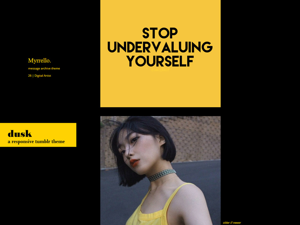 Dusk - Tumblr Blog Theme // HTML + Inline CSS