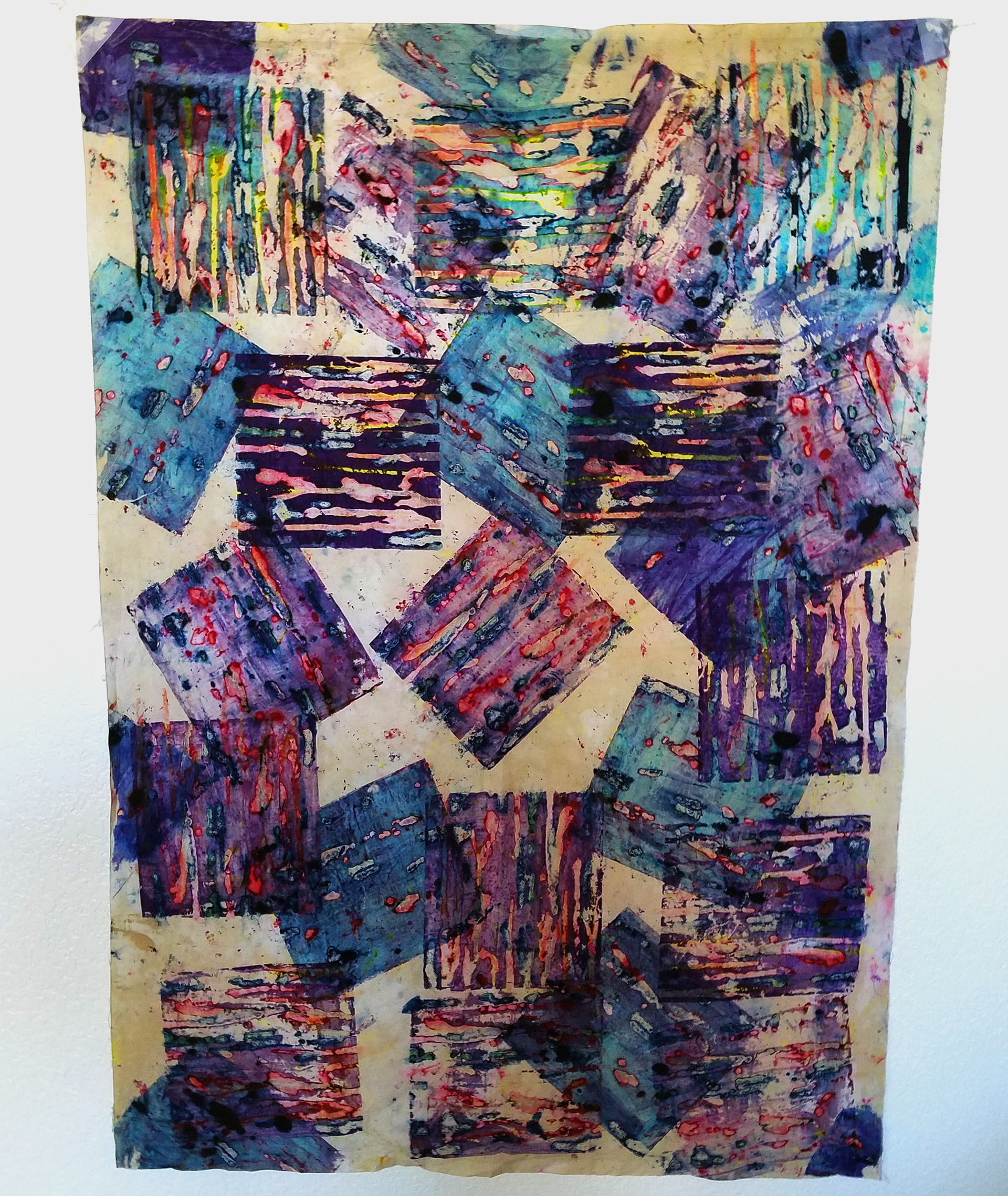 Regular and Thickened dye screened onto cotton, Spring 2017