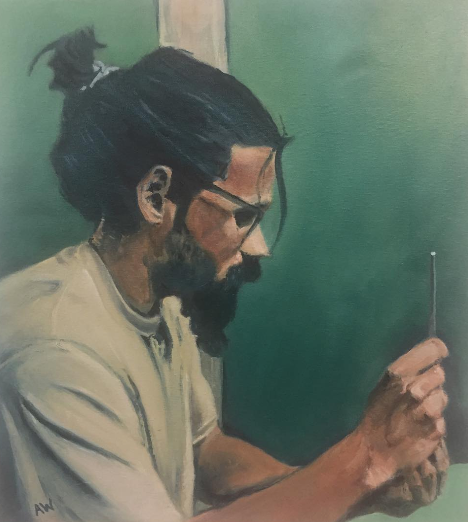 Man Bun, 2017, Oil on Canvas