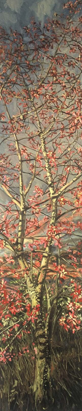 Exude, oil on canvas, 68in x 14in, 1999