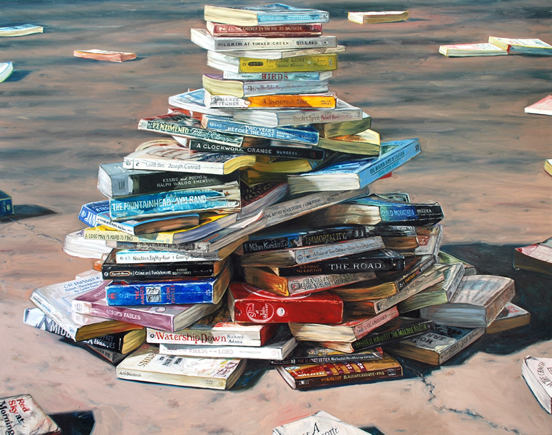 Paperbacks, oil on canvas, 65in x 84in, 2008