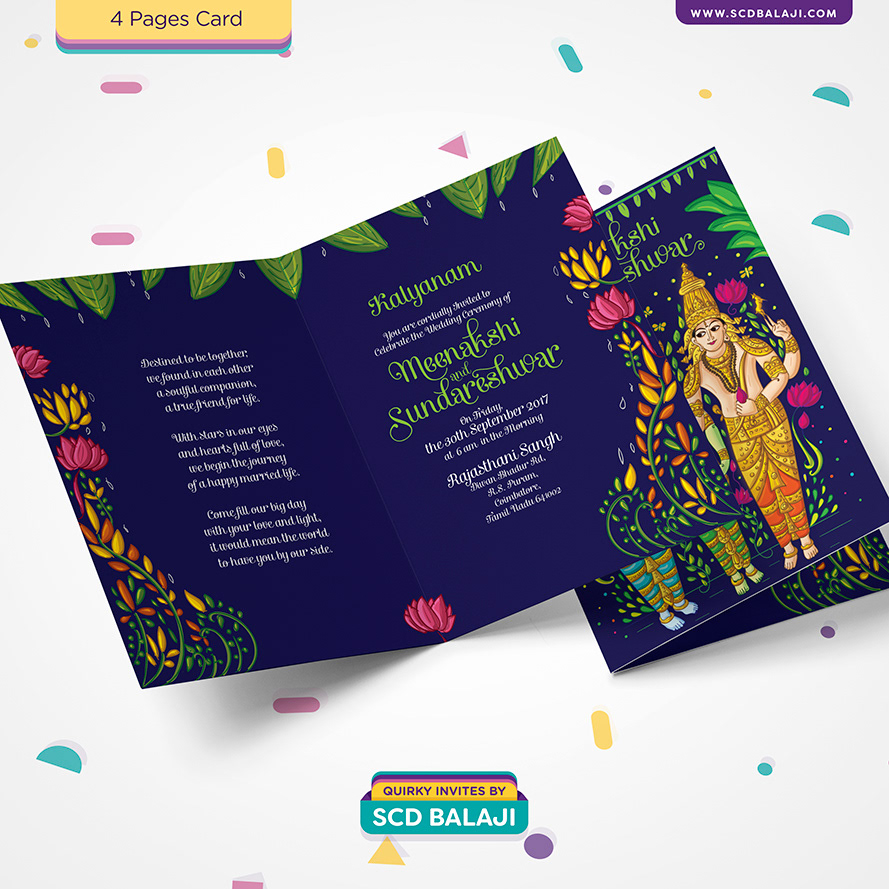 Atma Studios Branding Studio Illustration House Coimbatore India Tanjore Art Inspired Tamil Brahmin Wedding Invitation