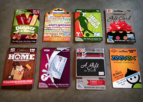Selection of Gift Card and Packaging Designs, National Distribution
