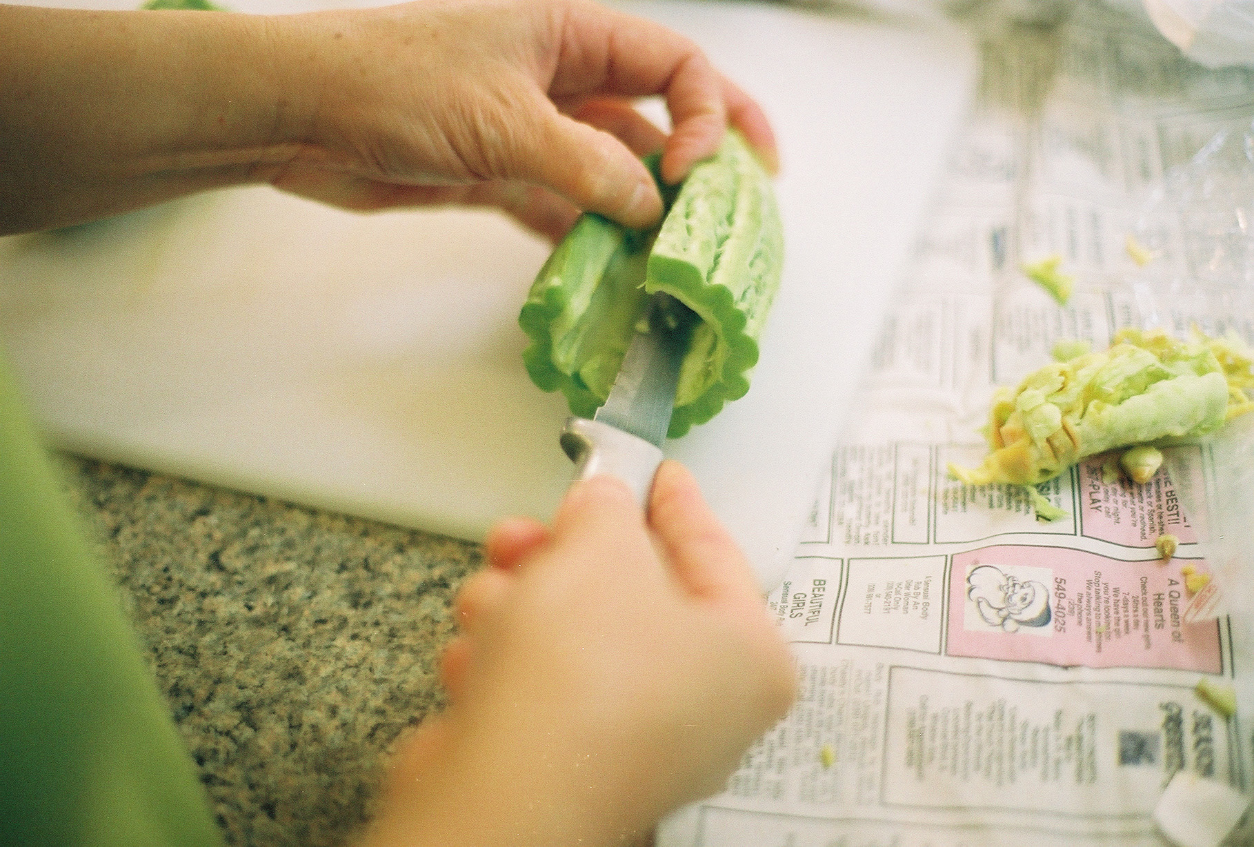Cutting and removing the insides