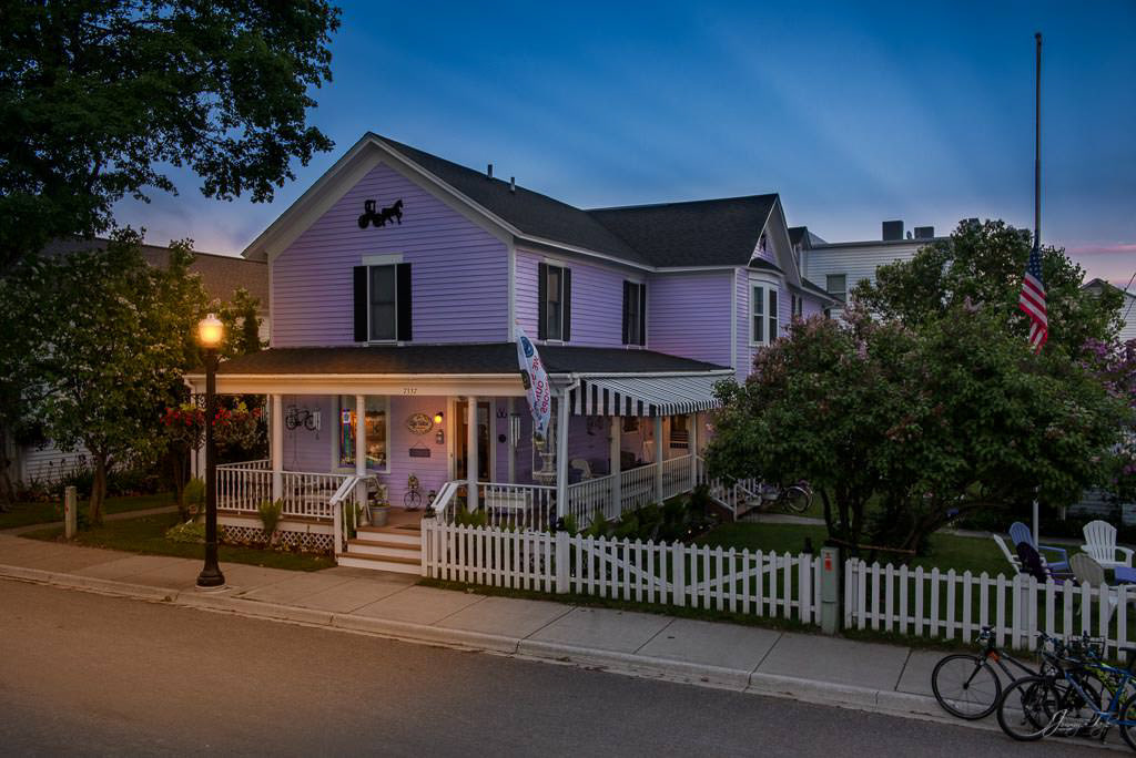 Mackinac Island at night, Lilac Tree Bed and Breakfast on Market Street