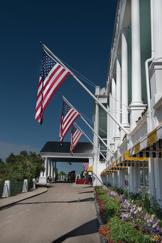 Beautiful Blue Skies with The Grand Hotel, Mackinac Island