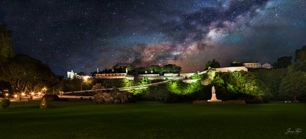 Mackinac Island at night, Marquette Park