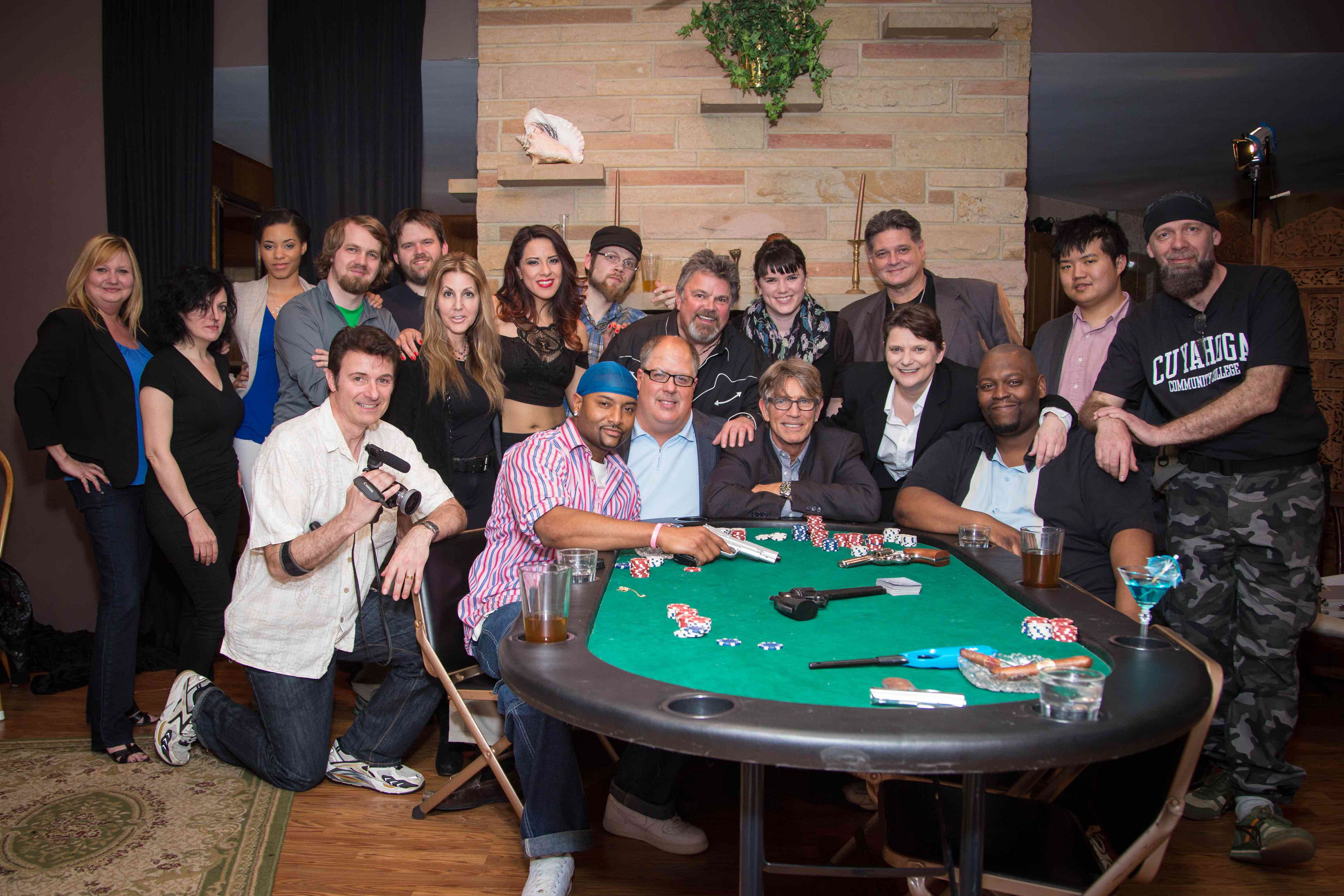 Cast, crew and Eric Roberts on set of "Lux in Tenebris" (2014)