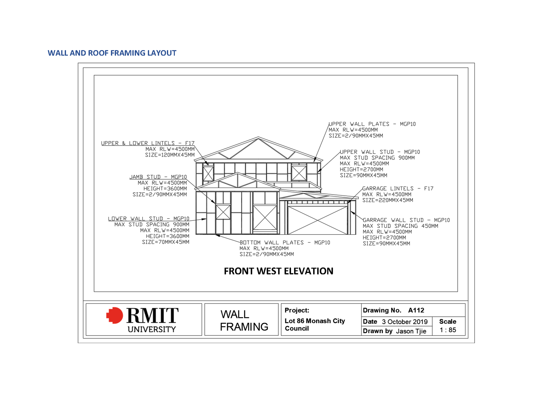 Front Elevation Timber Framing