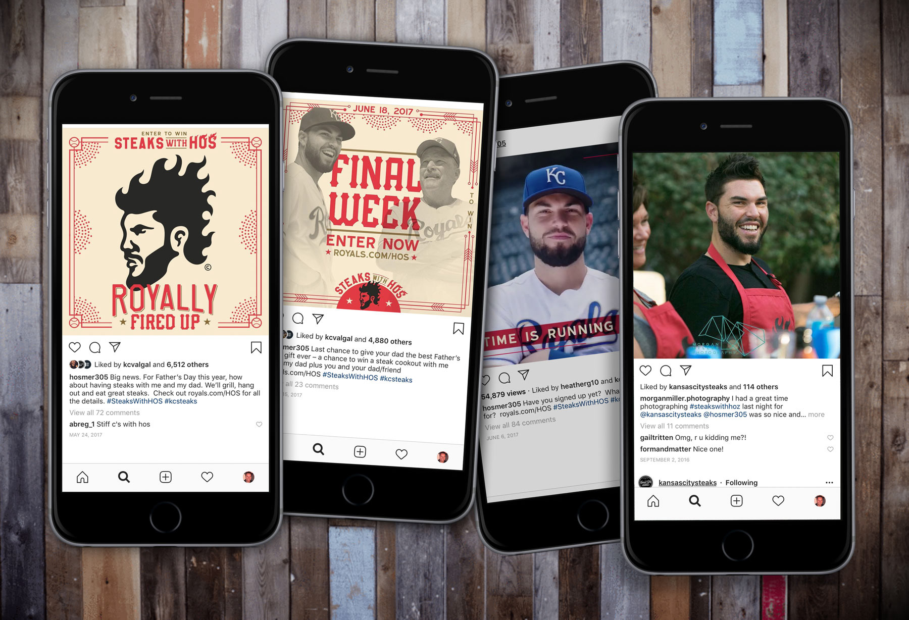 Steaks with Hos instagram campaign with Eric Hosmer and KC Steaks
