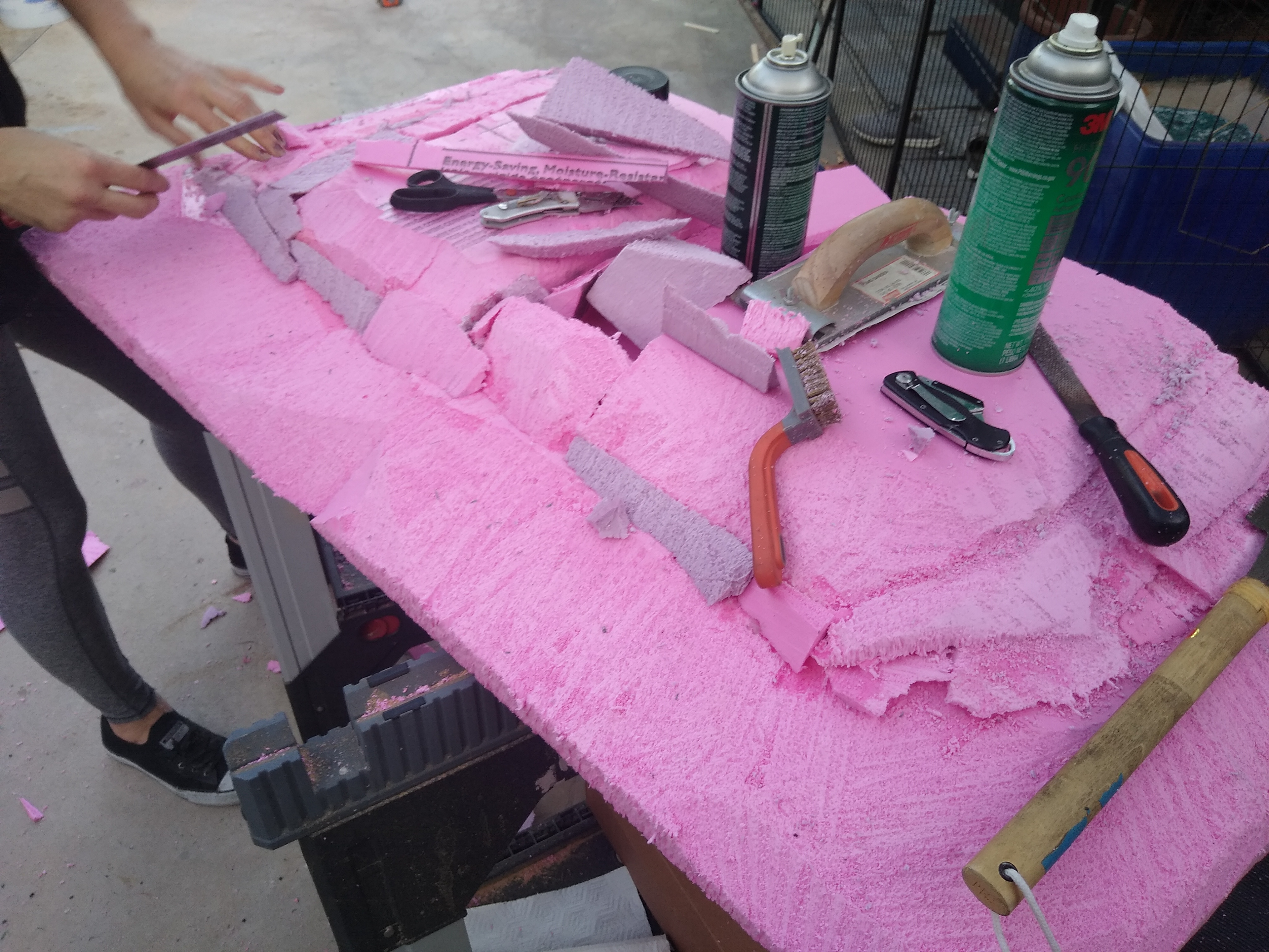 Foam Sculpting the Landscaping