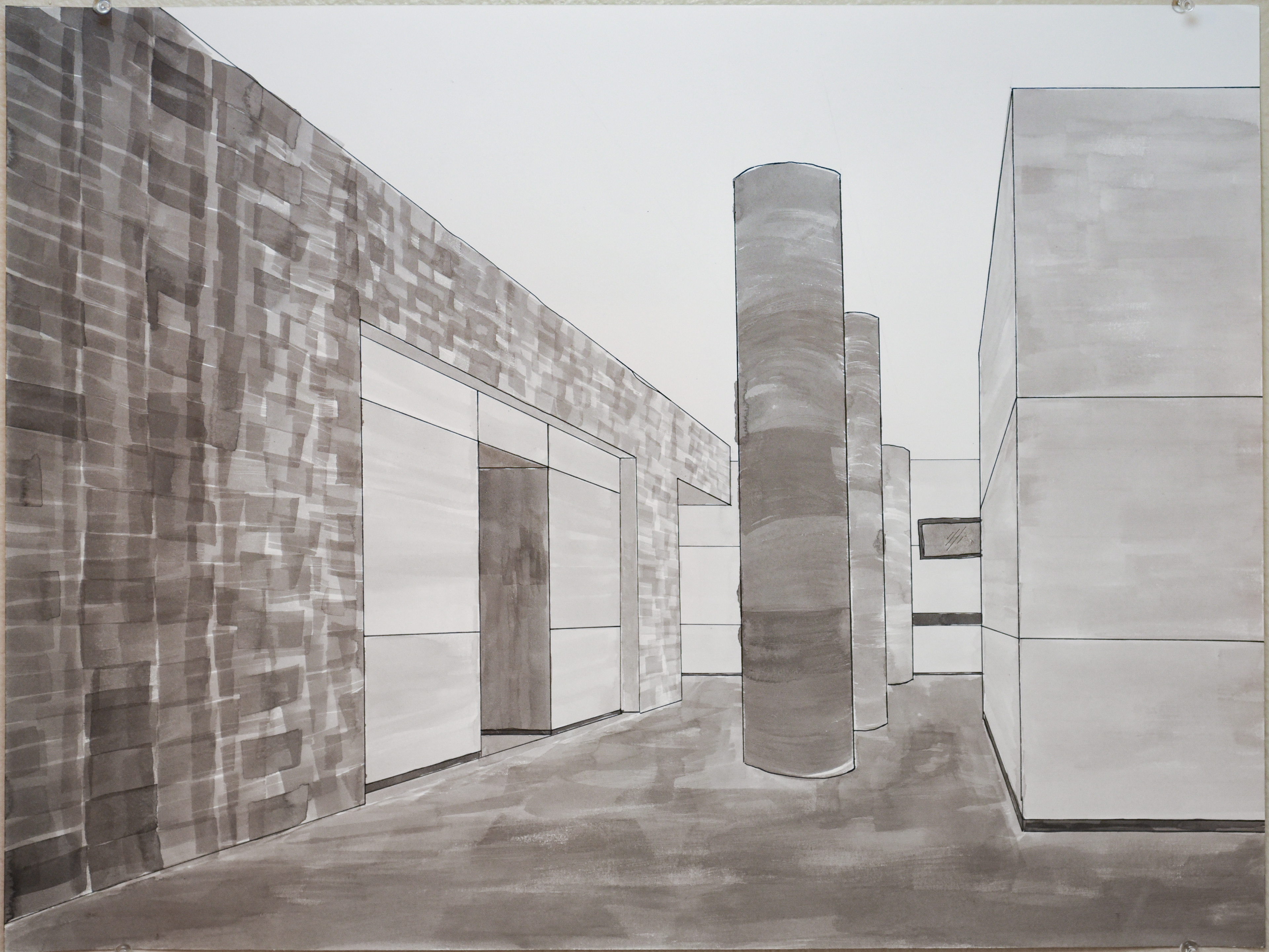 One-Point Perspective (Drawing I: 2020)