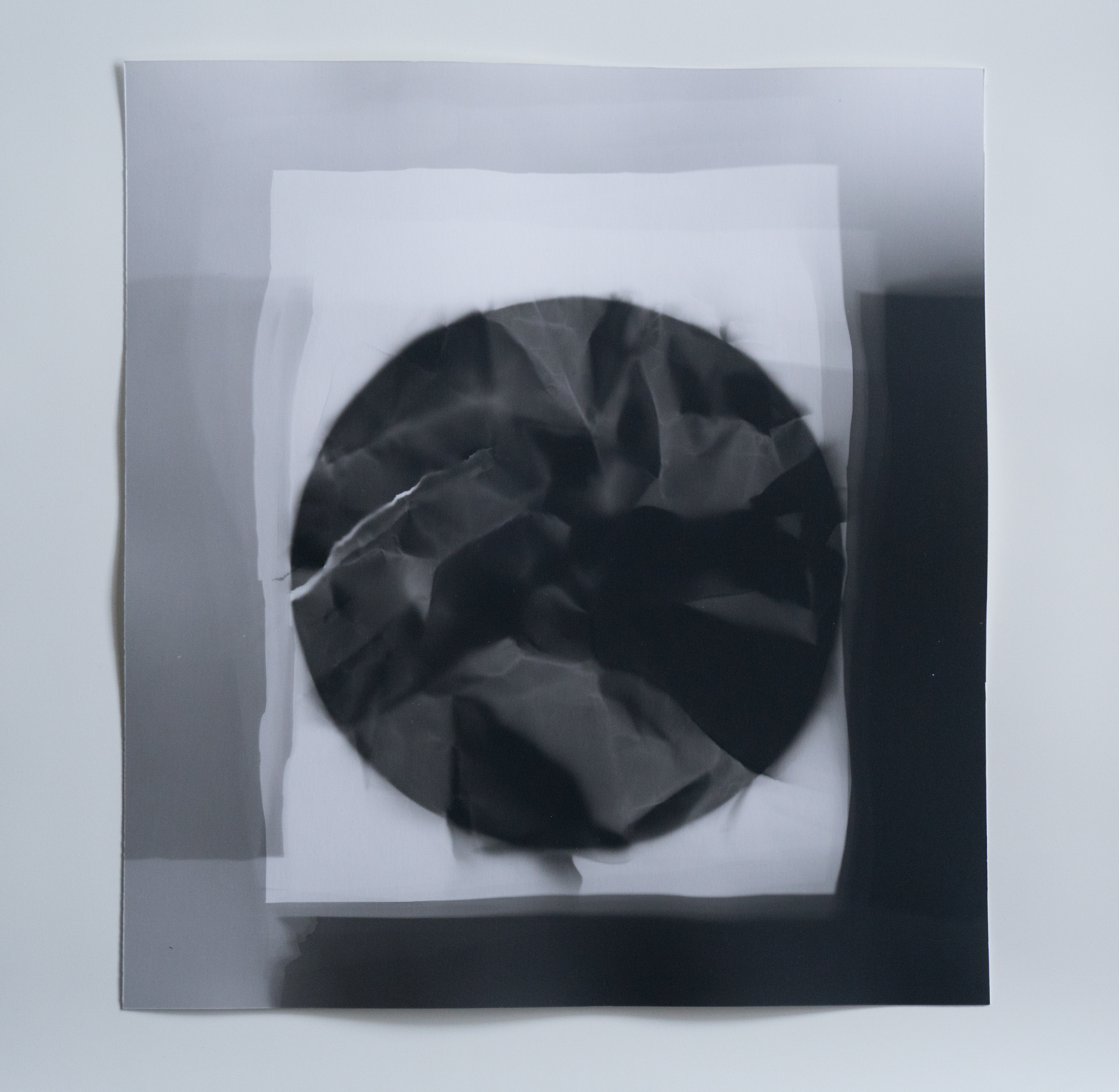 Untitled, 2018, unique photogram, 12.75"x11.75"