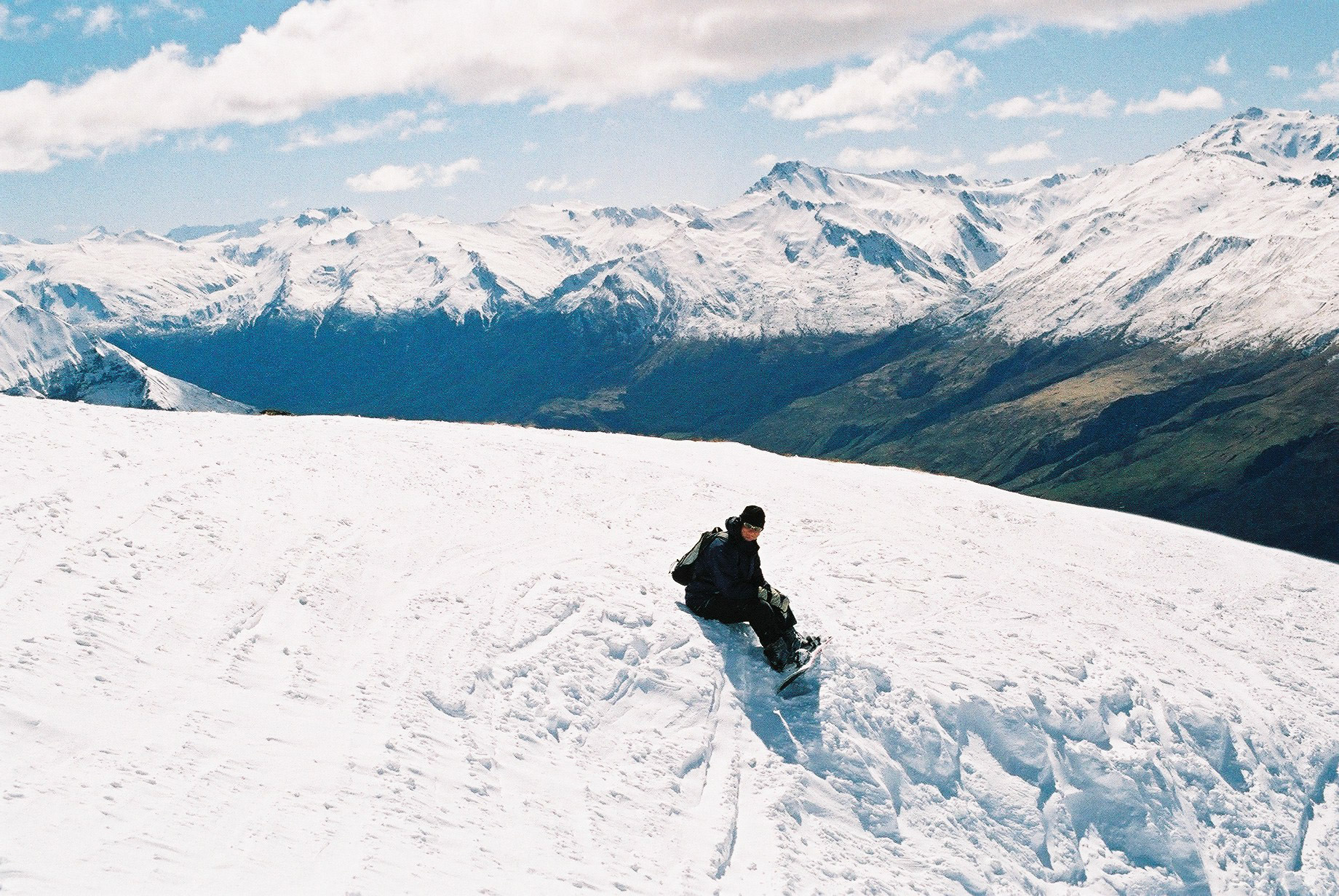 Alex snowboarding at Treble Cone