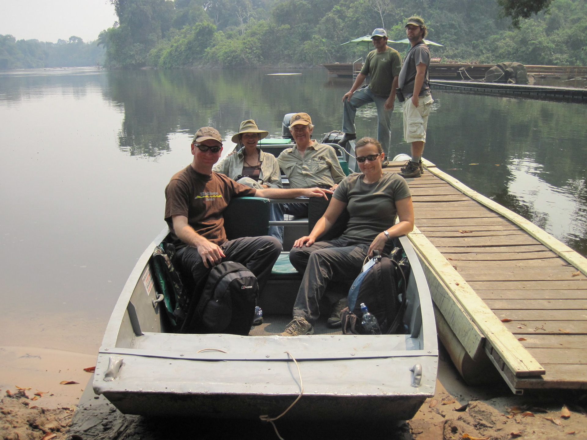 In the boat with our Dutch friends, leaving Cristalino