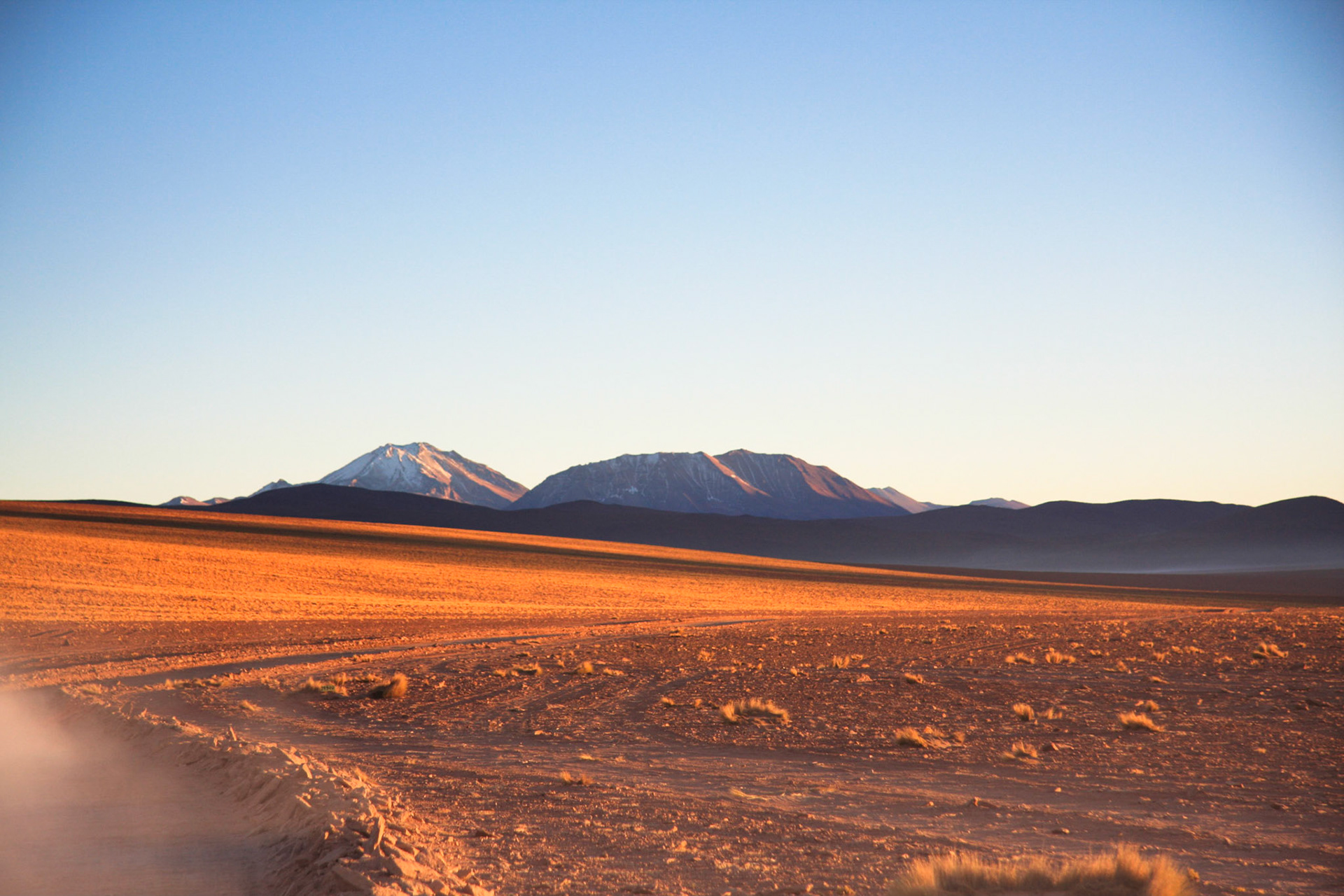 View at sunrise on way to Tatio Geysers