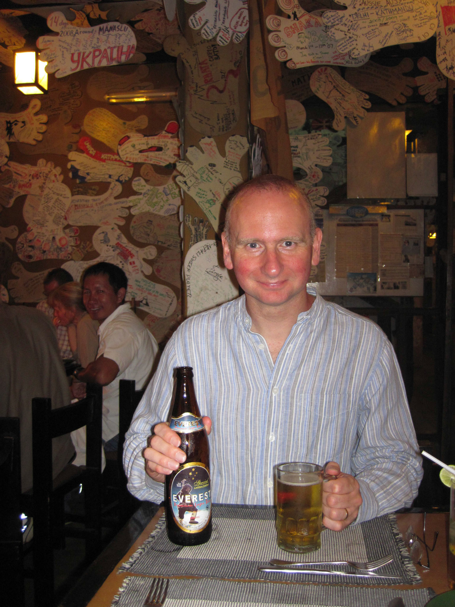 Everest beer at Rum Doodles bar