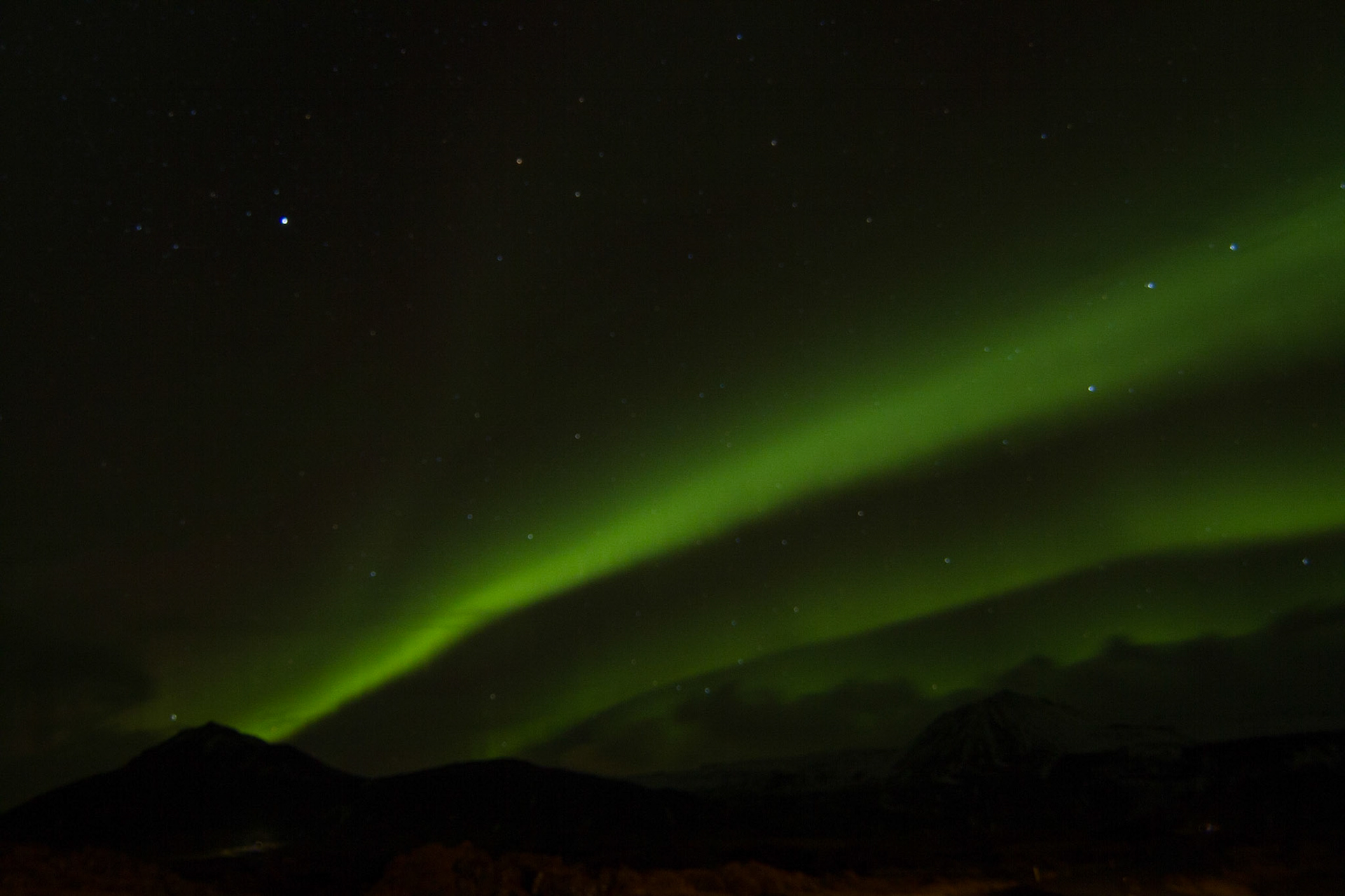 Northern lights from Hotel Budir