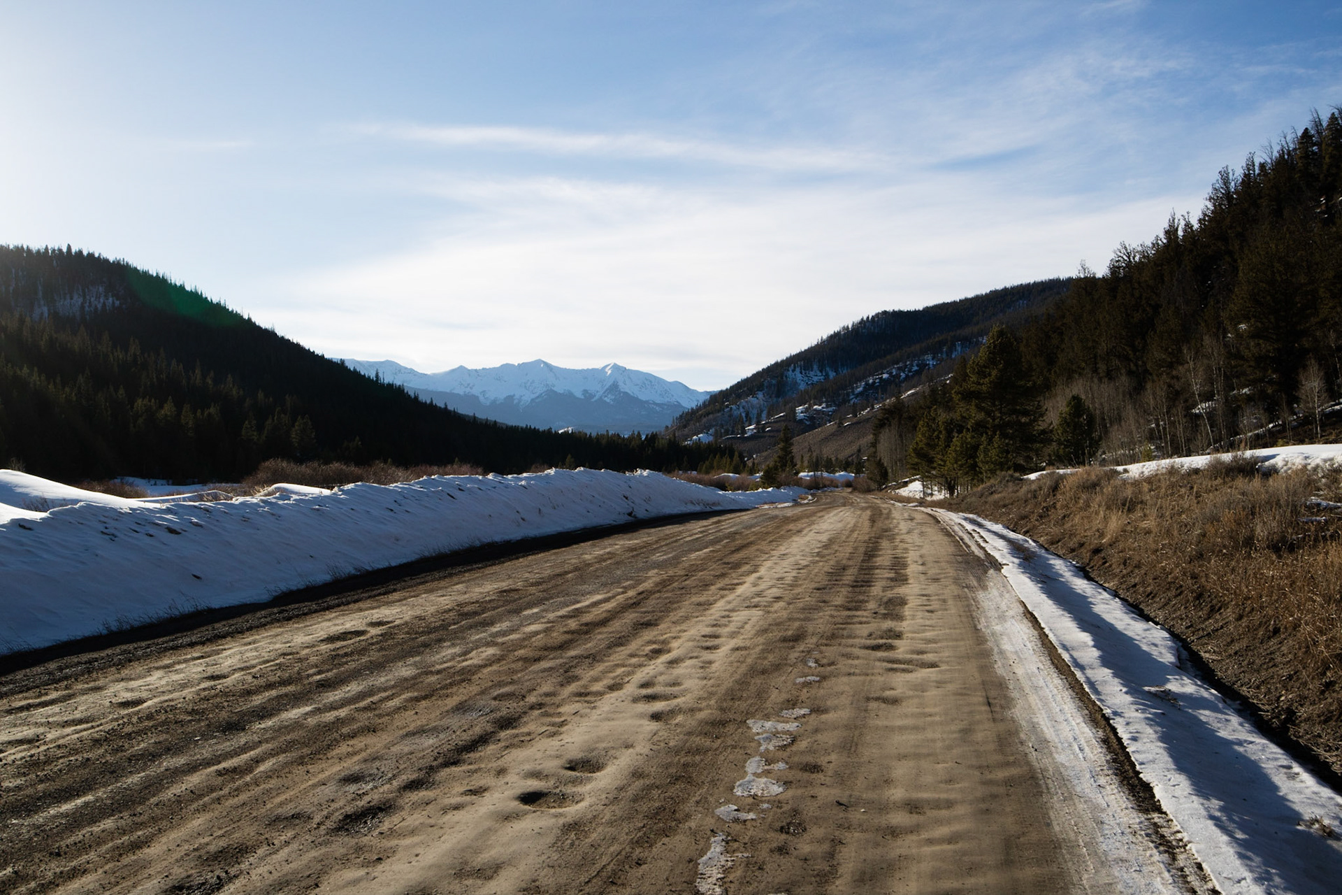 Road from Good Times Adventures back to Breckenridge