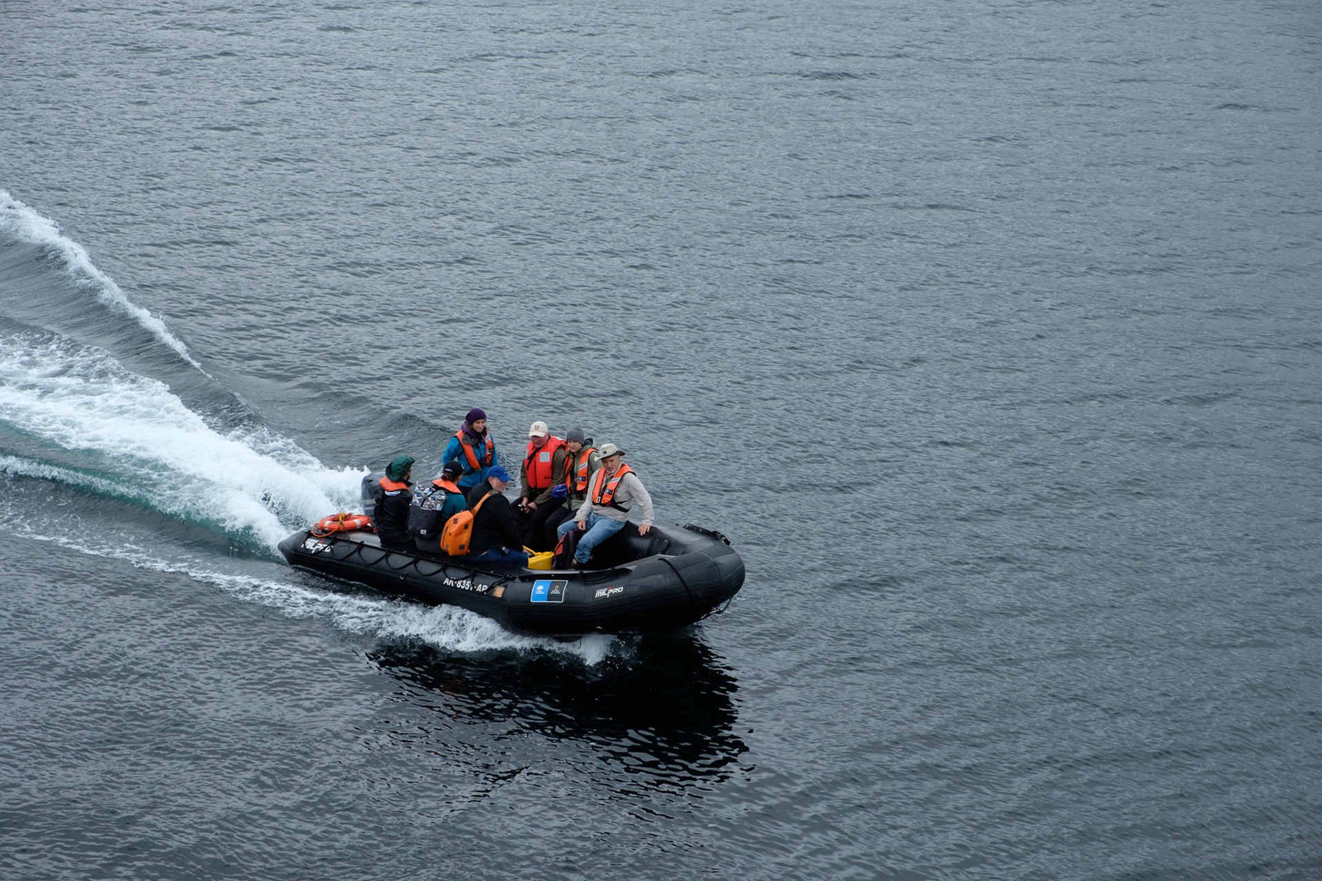 Alex on the staff boat