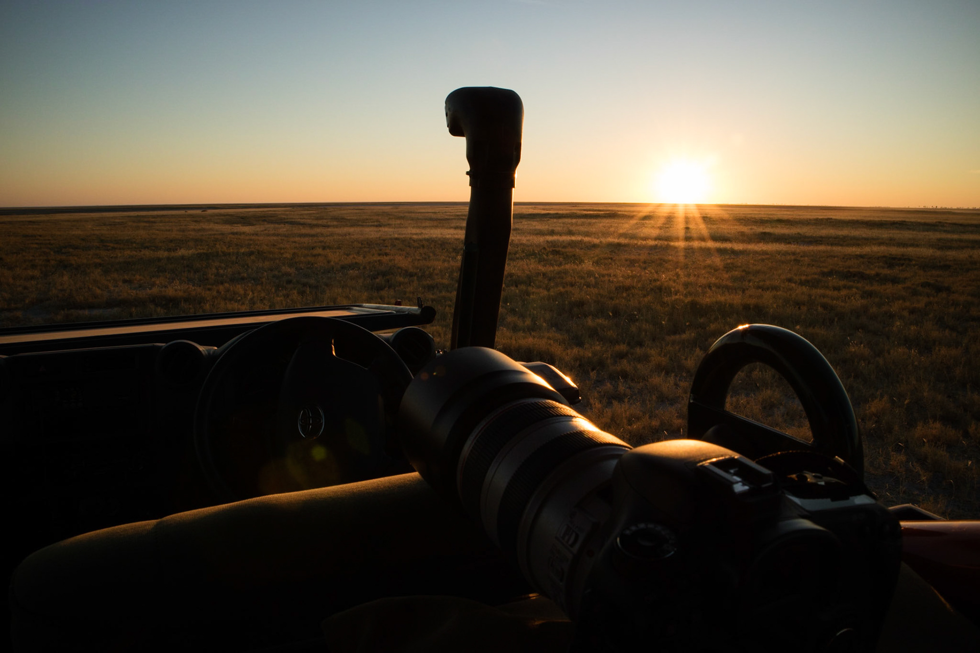 Sunset in the Makgadikgadi