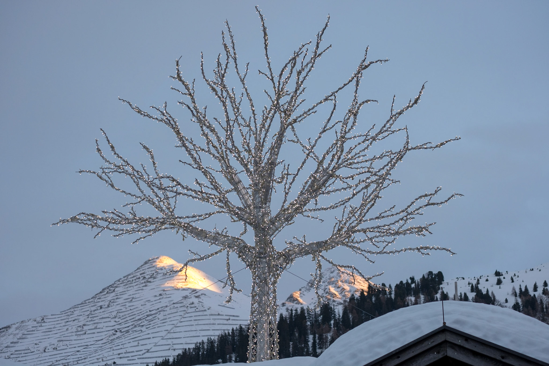 Last sun catching the mountains, taken from the Mooserwirt