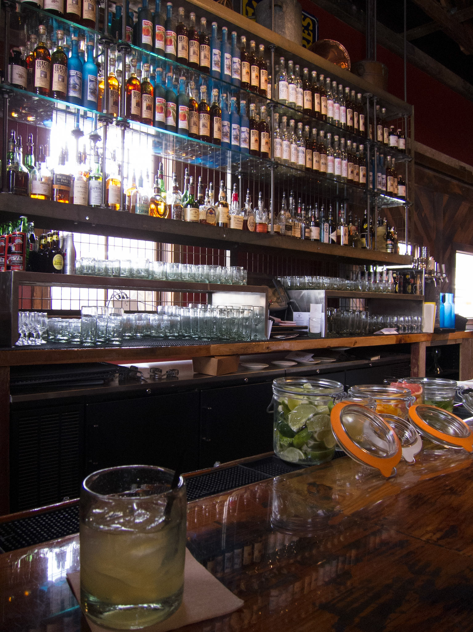 The bar at High West Distillery