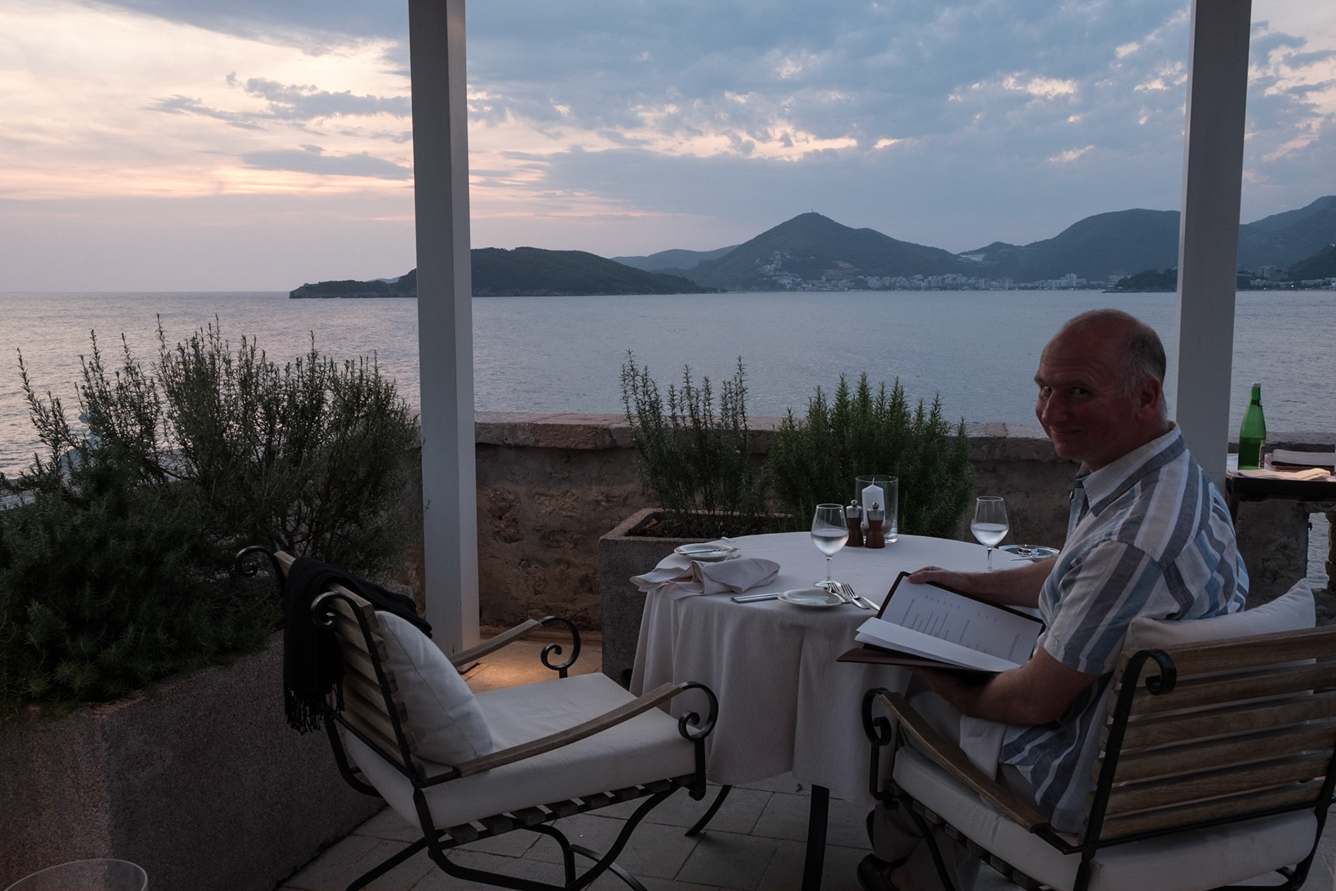 Last dinner on the terrace, Sveti Stefan