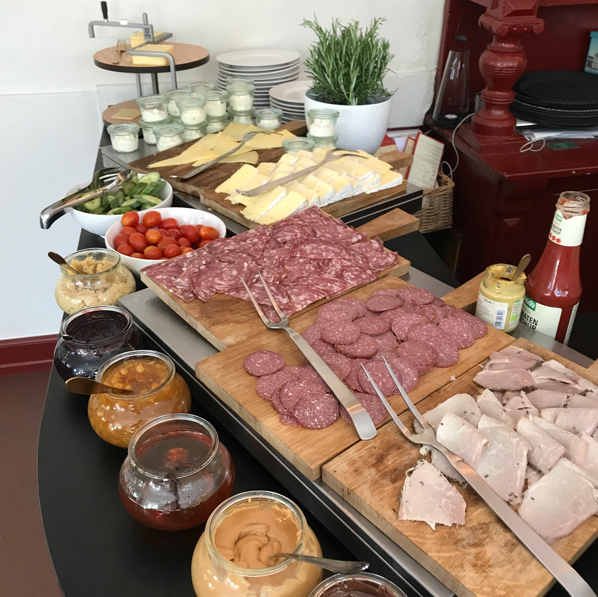 Breakfast buffet at Hotel Danmark