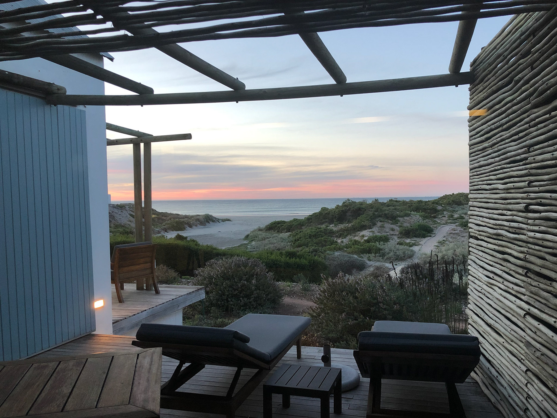 View from our room at Strandloper Ocean Lodge