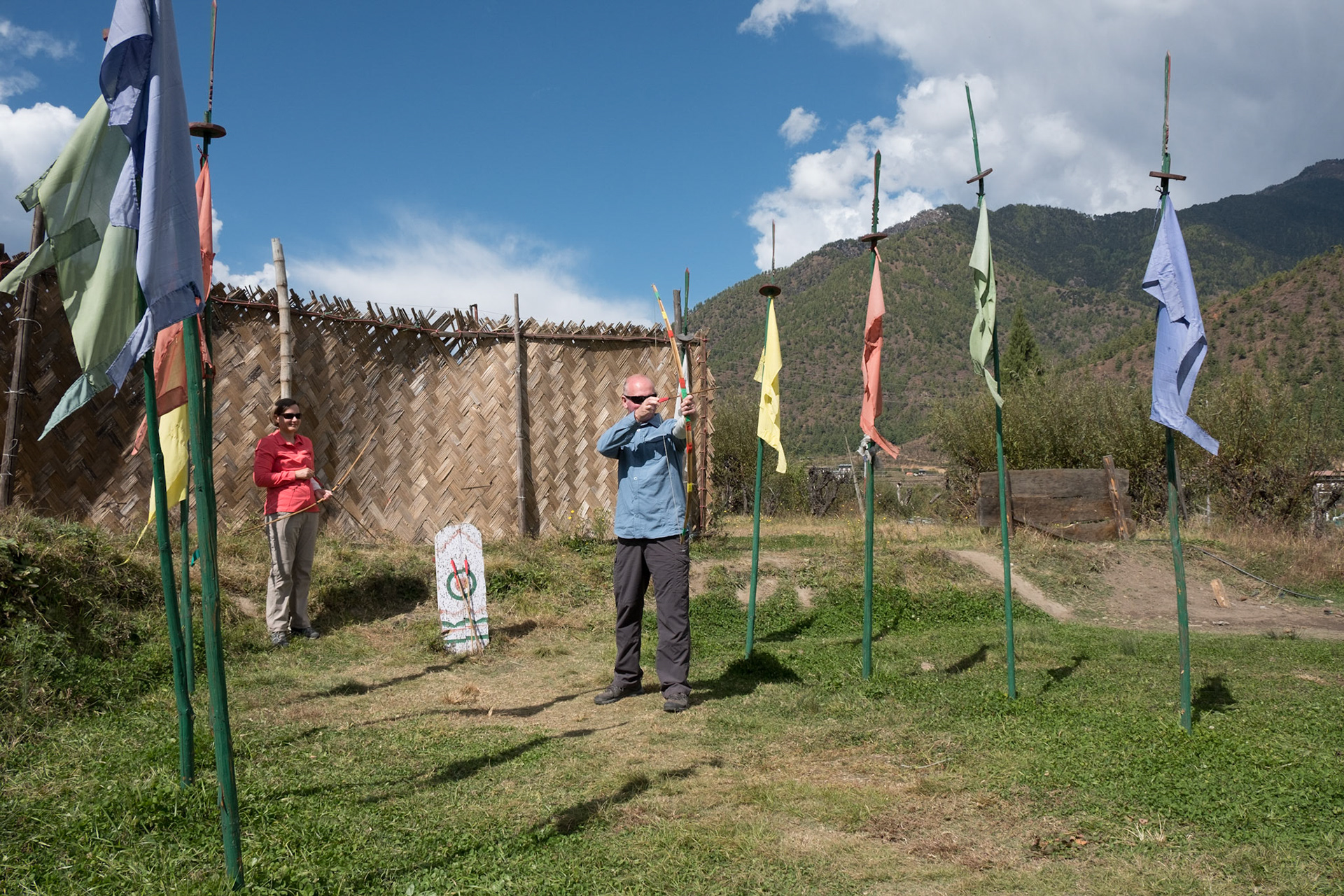 Having a go at archery