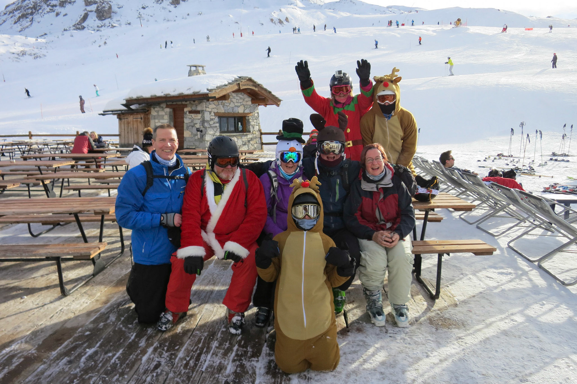 We found Father Christmas, an elf and some reindeer!