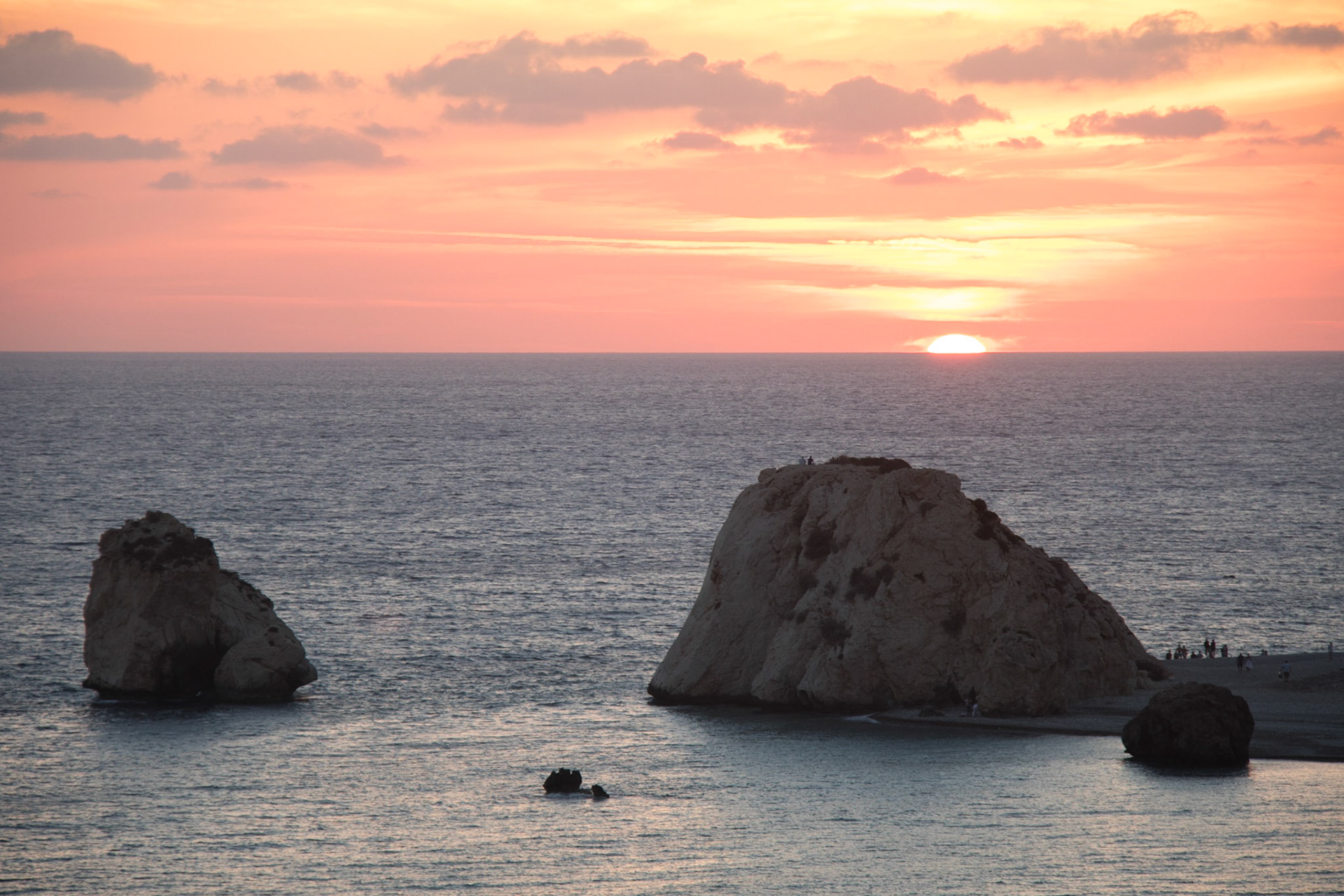 Aphrodite's Rock at sunset