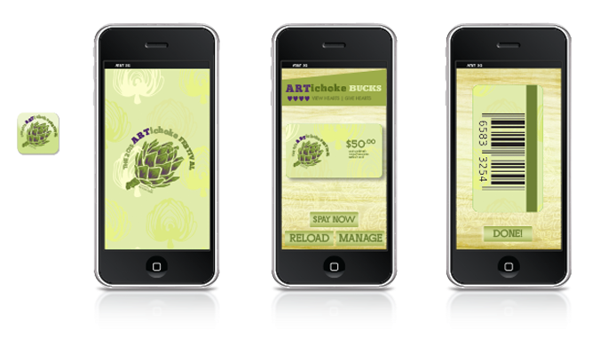 Artichoke Festival - Interface Design for App